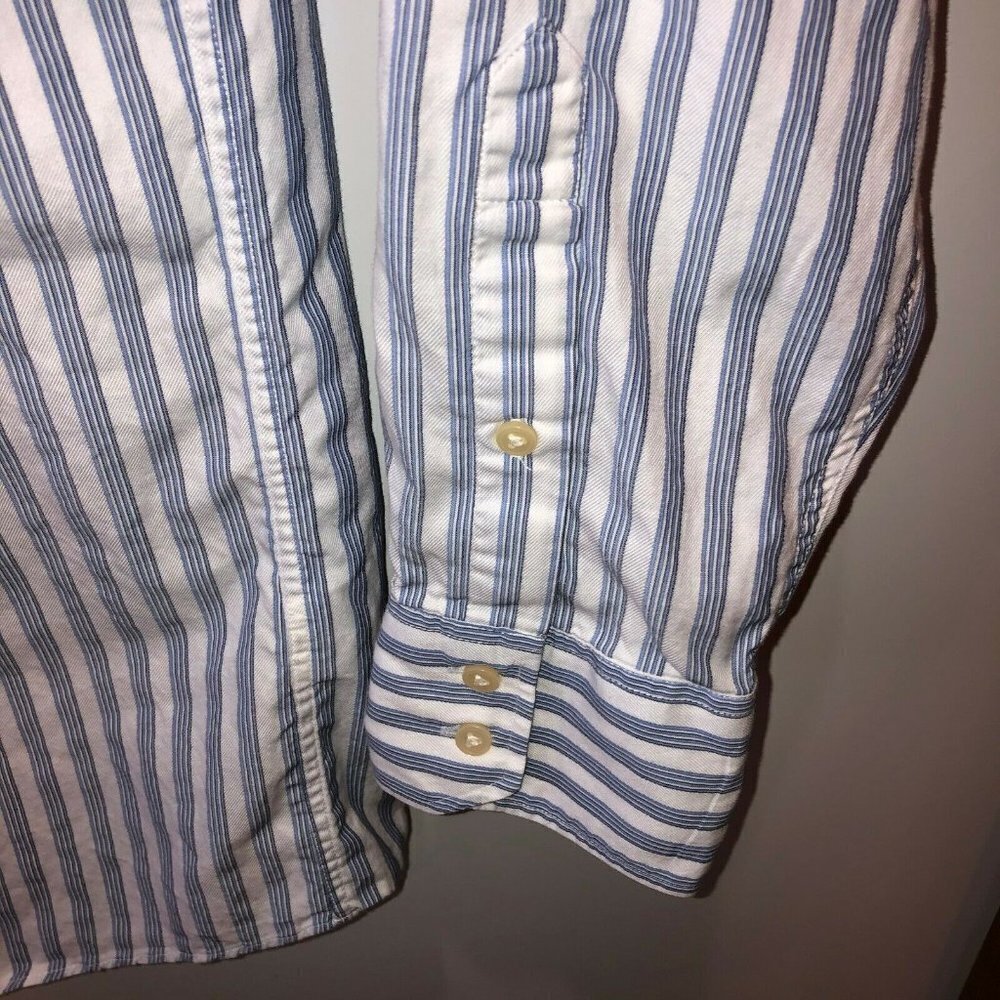 BCBG MAXAZRIA Large Striped Button Front Shirt - Picture 5 of 10